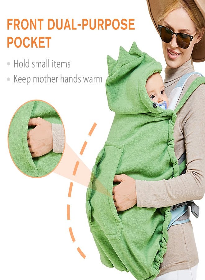 SONARIN Warm Hooded Baby Carrier Cover,Universal Thick Winter Cover for Baby Carrier Windproof Sling Cloak Cape Stroller Covers with Front Pocket for All Seasons(Brown) - Image 4